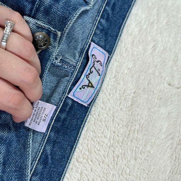 Vintage Y2K SLA Appliqué Heart Women’s Capri Cropped Jeans - Picture 7 of 9